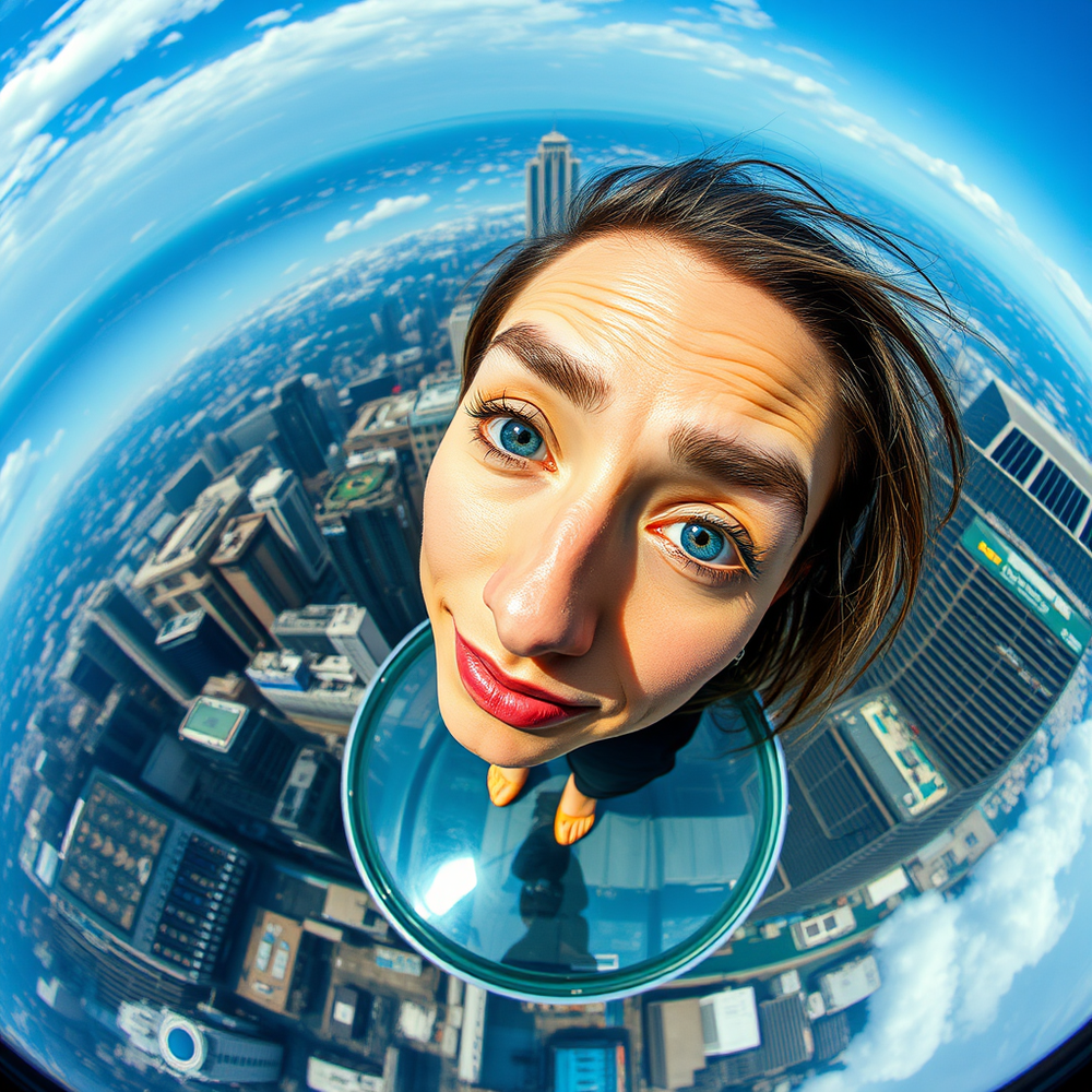 Fisheye Skyscraper Selfie – 2026 Perspective website