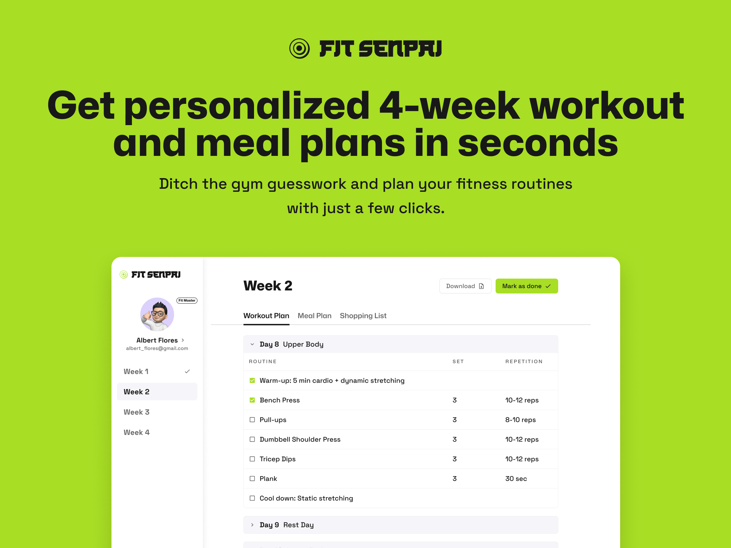 Fit Senpai website