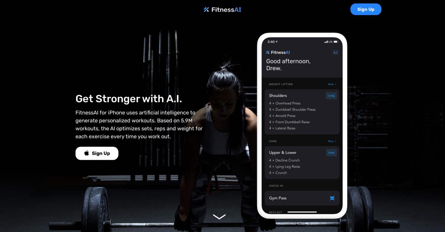 Fitnessai website