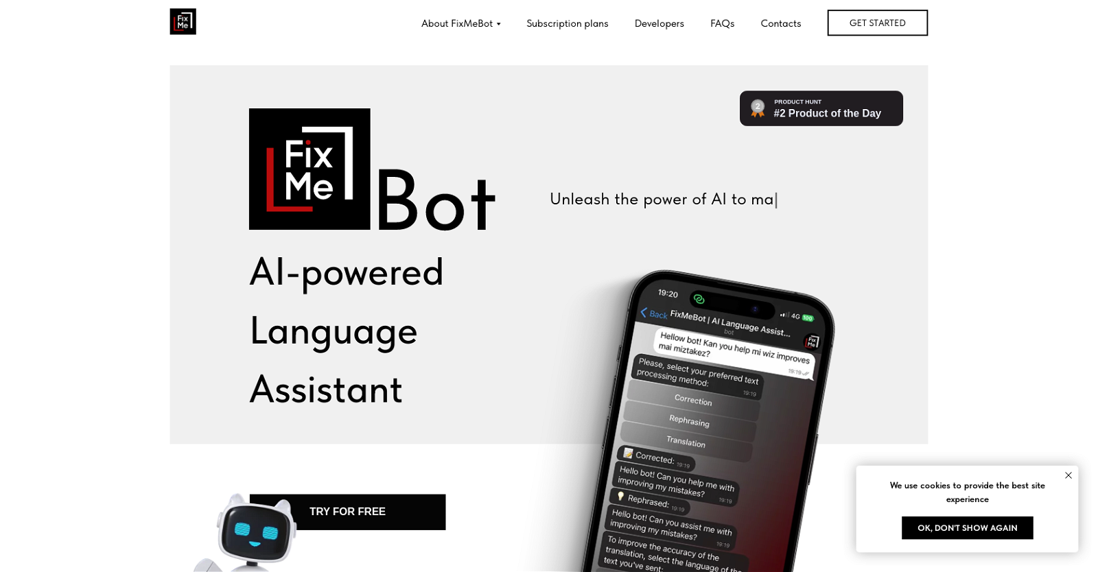 FixMeBot website