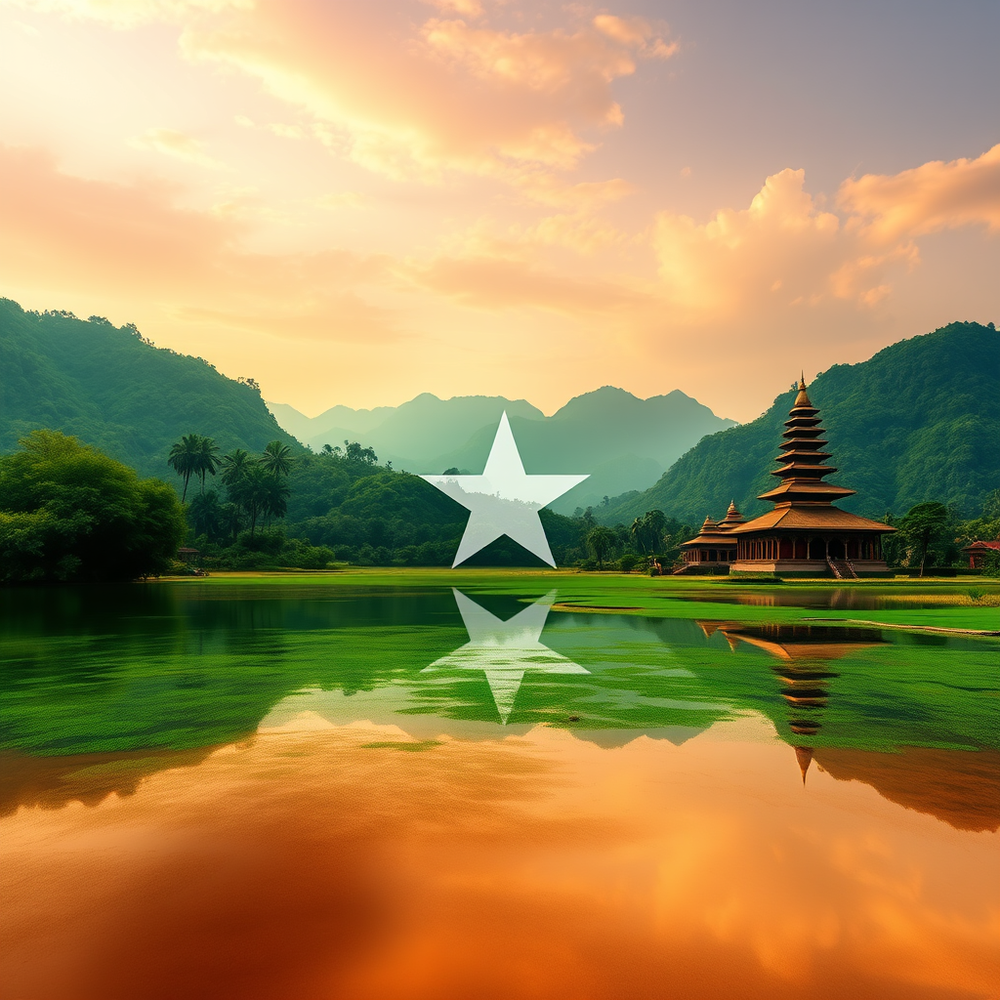 Flag Occupied by Myanmar Photo website