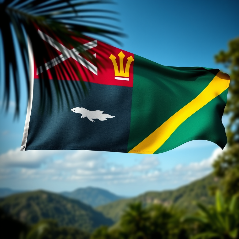 Flag Occupied by Saint Kitts and Nevis Photo website