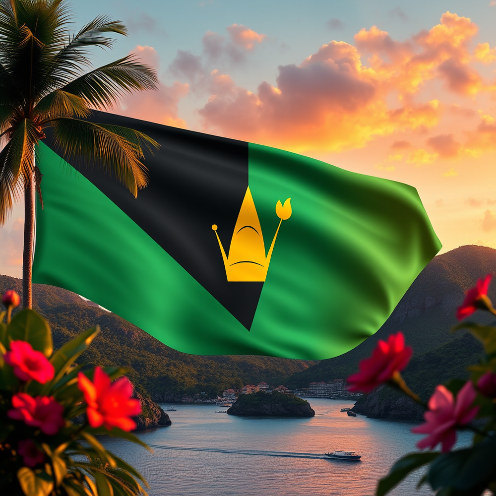 Flag Occupied by Saint Vincent and the Grenadines Photo website