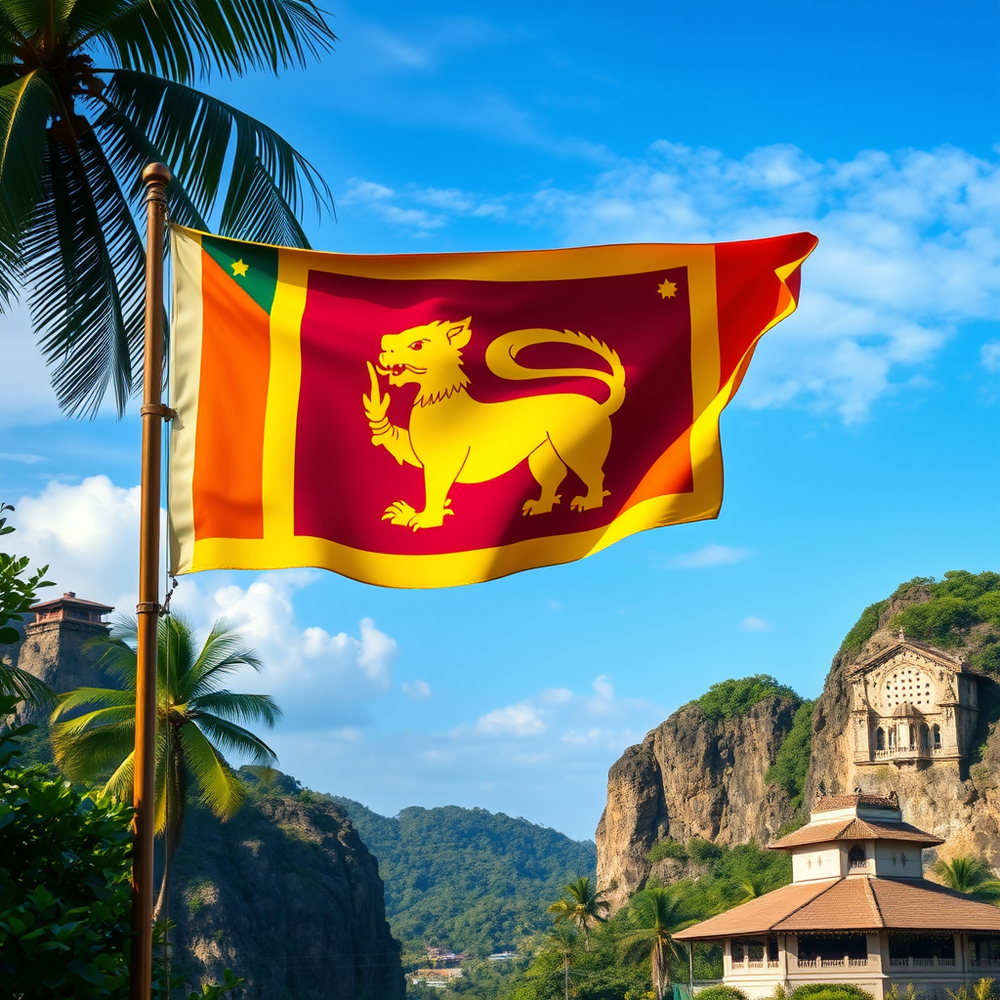 Flag Occupied by Sri Lanka Photo website