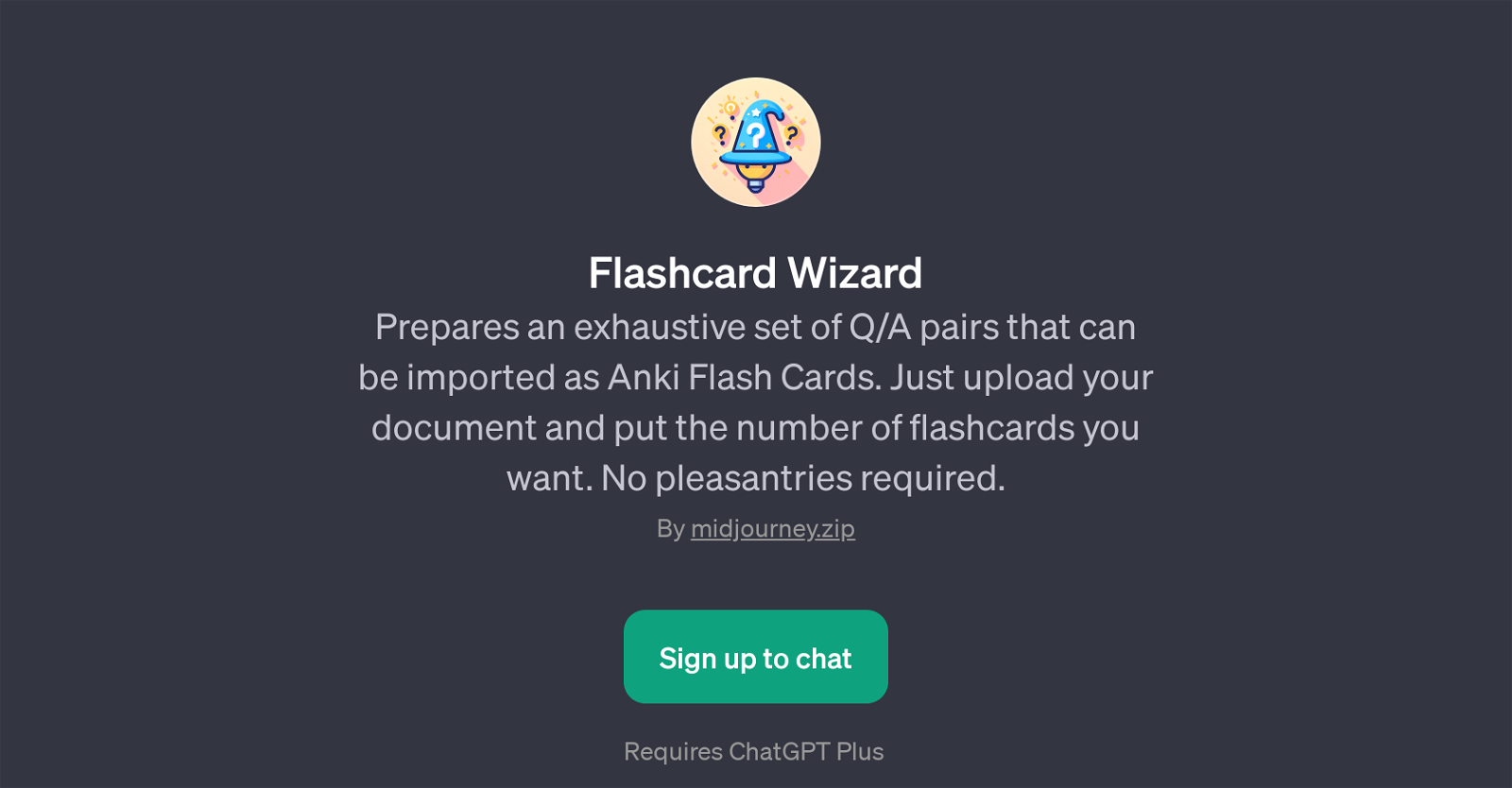 Flashcard Wizard website