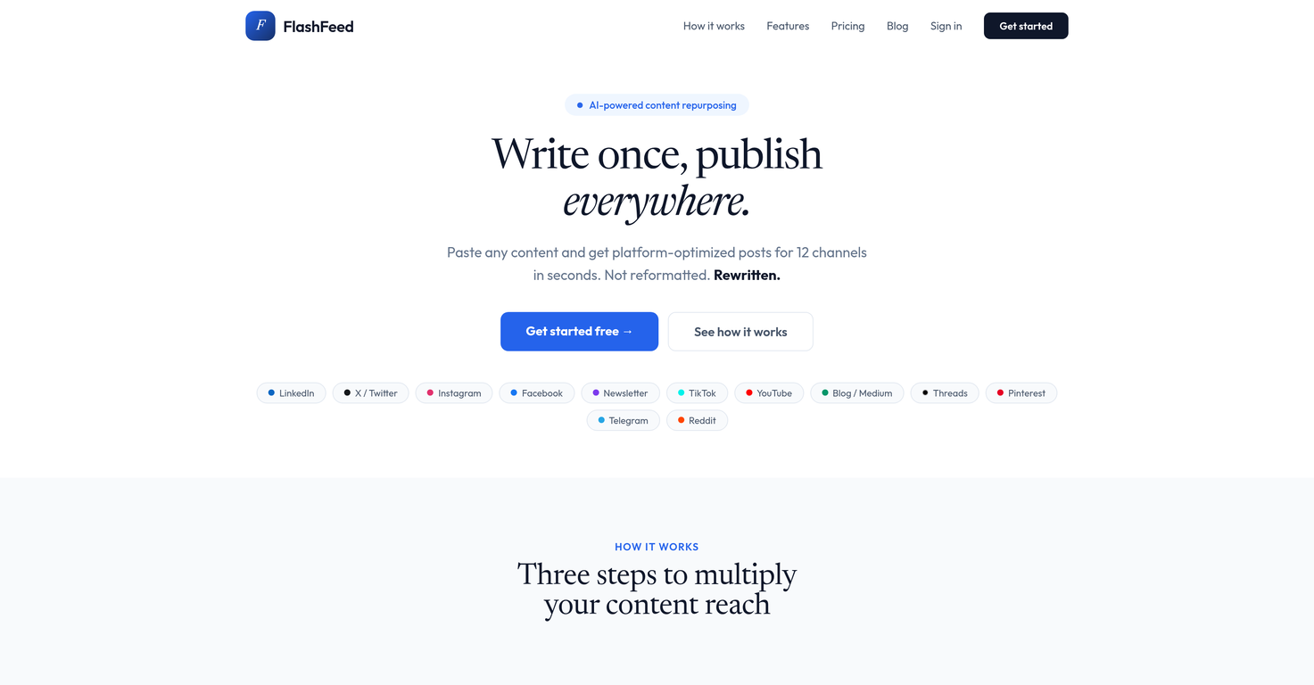FlashFeed website