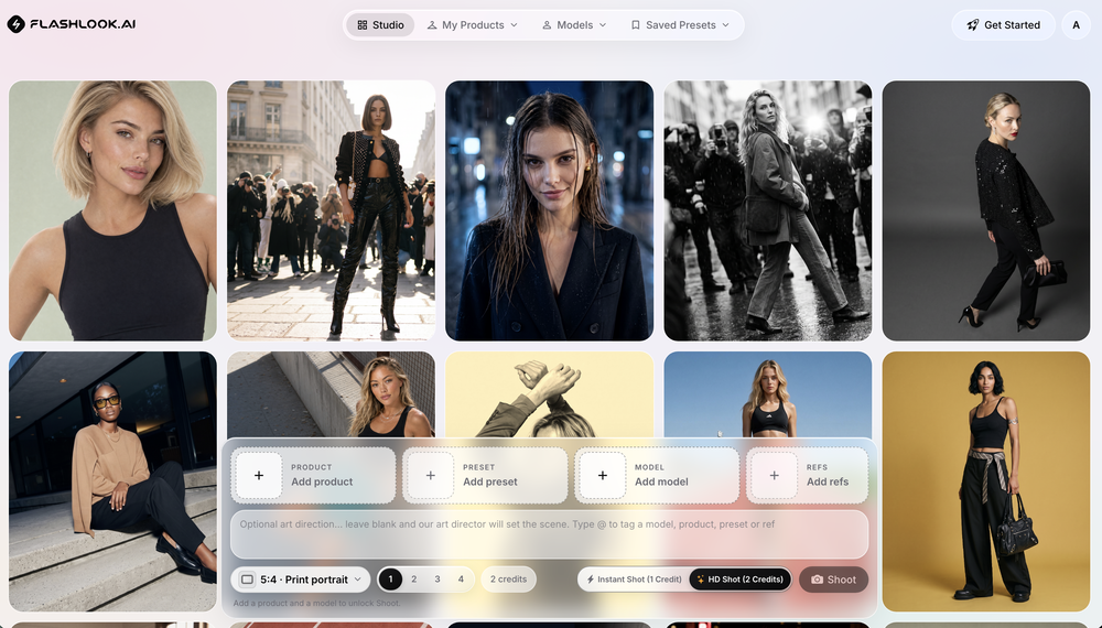 FLASHLOOK.AI - AI Fashion Campaigns Made Easy website