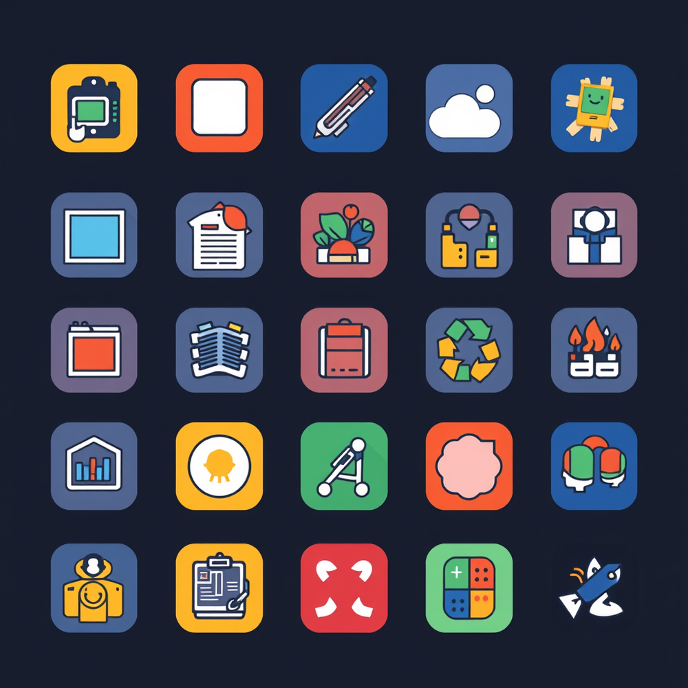 flat icons idea gen website