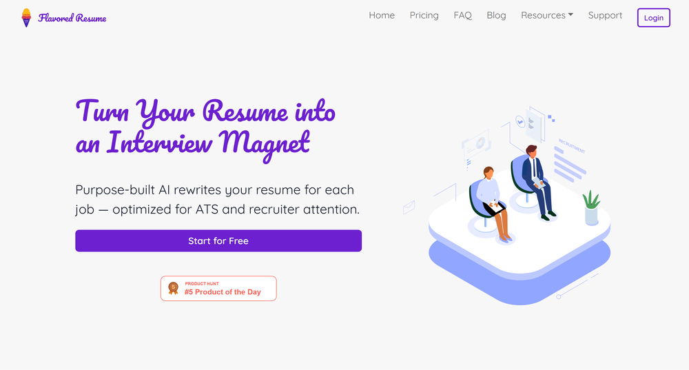 Flavored Resume website