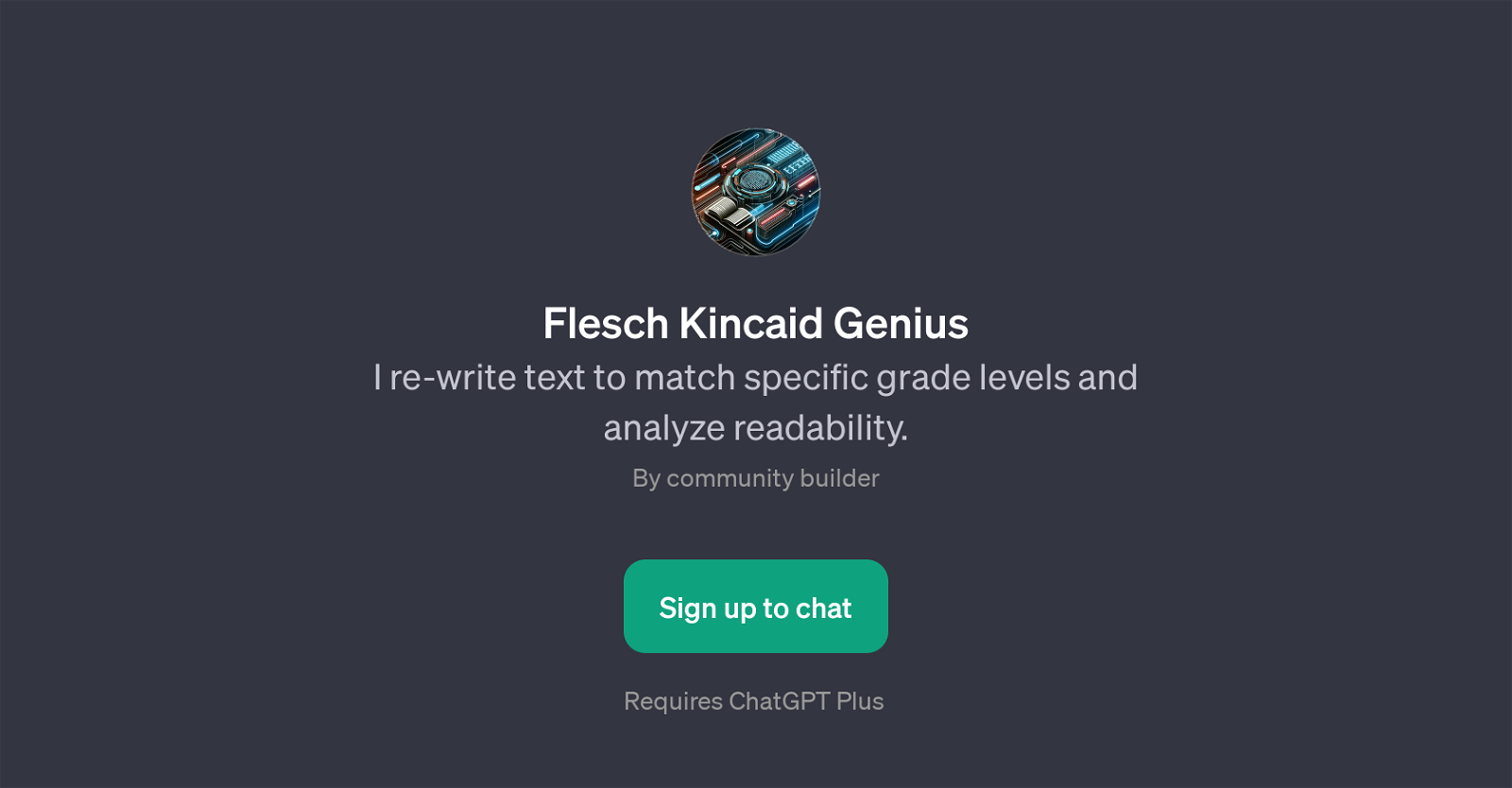 Flesch Kincaid Genius website