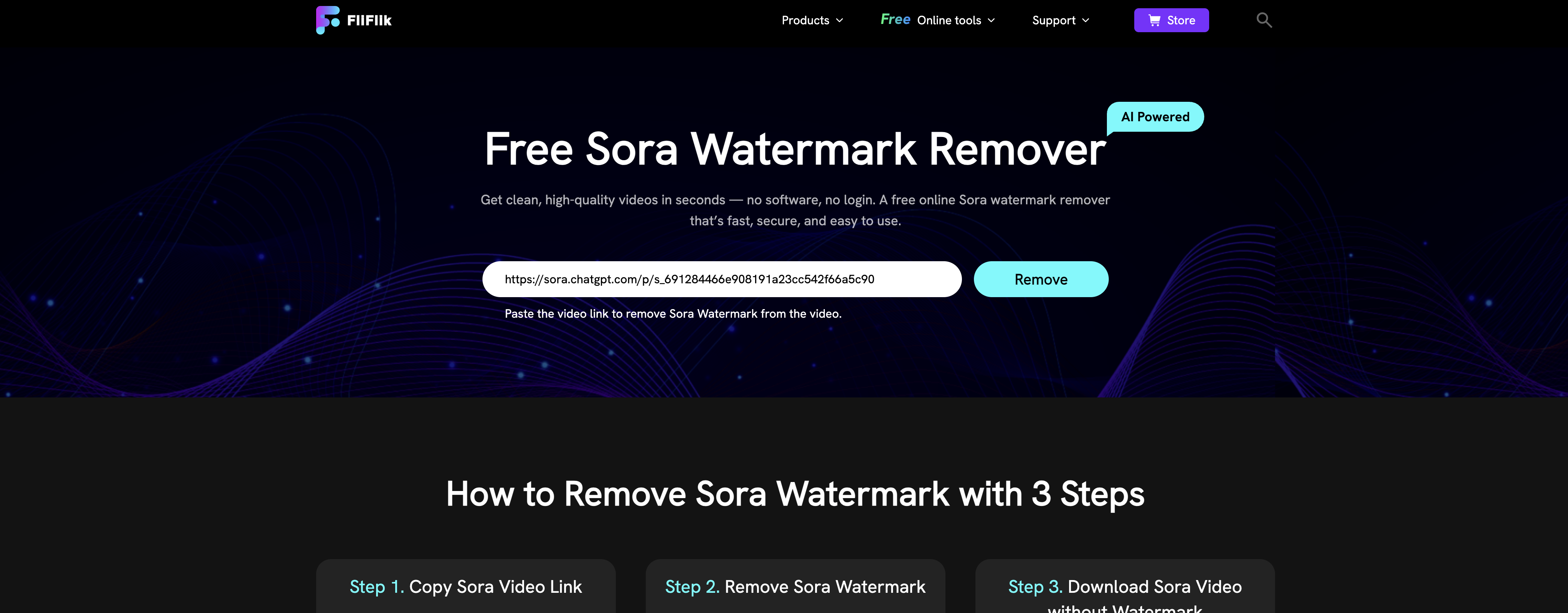 FliFlik Sora Watermark Remover - AI Tool For Watermark removal