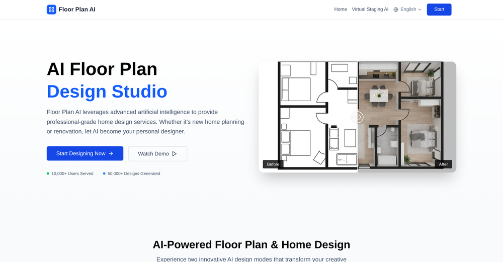 Floor Plan AI website