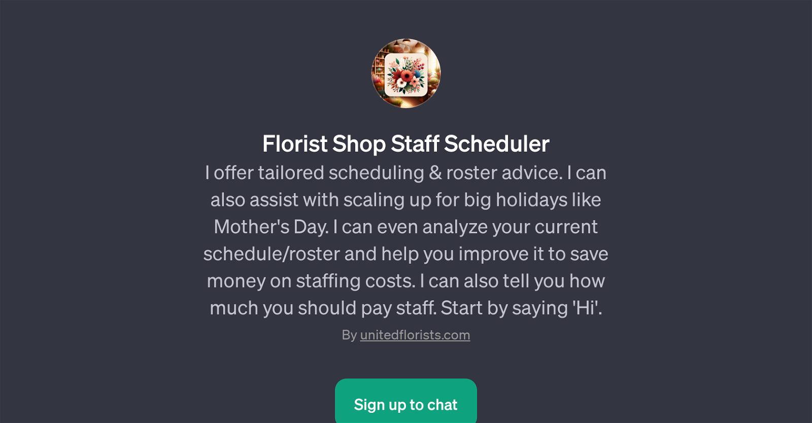 Florist Shop Staff Scheduler website