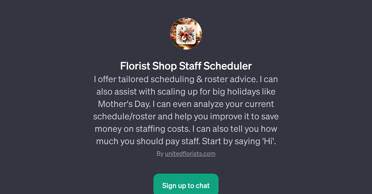 Florist Shop Staff Scheduler website