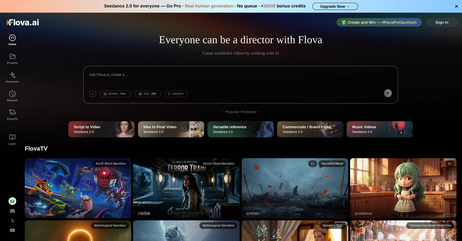Flova AI website