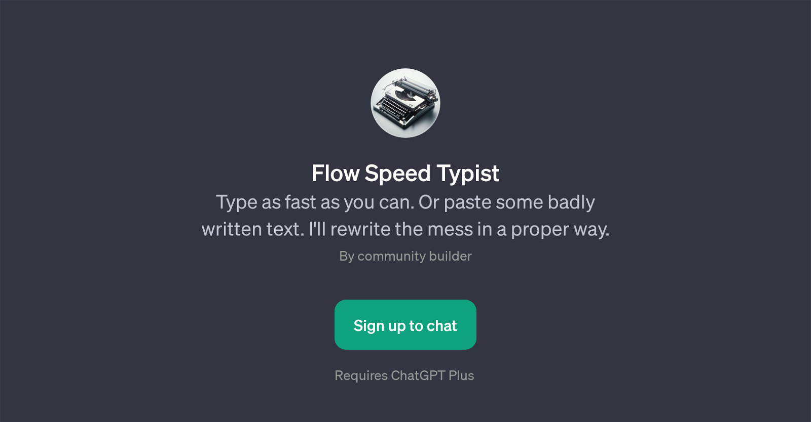 Flow Speed Typist website