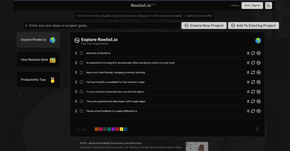 Flowlist website