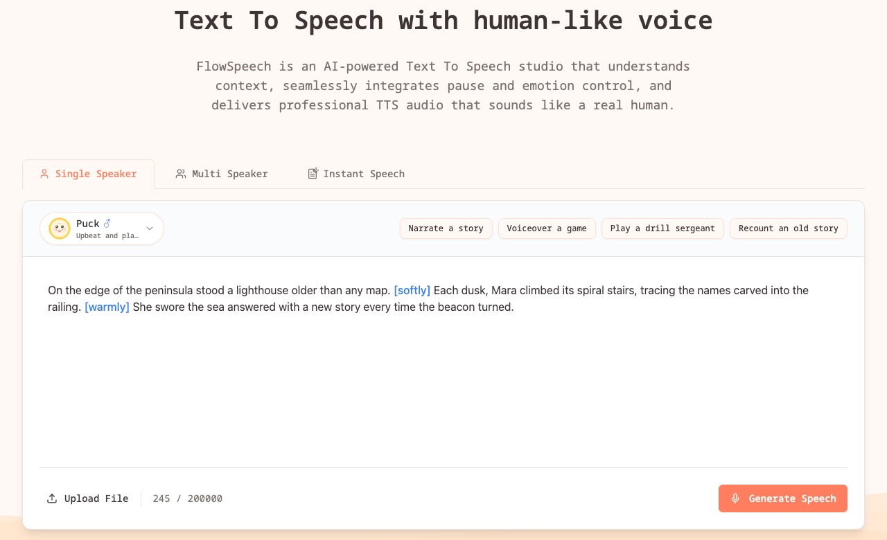 FlowSpeech preview
