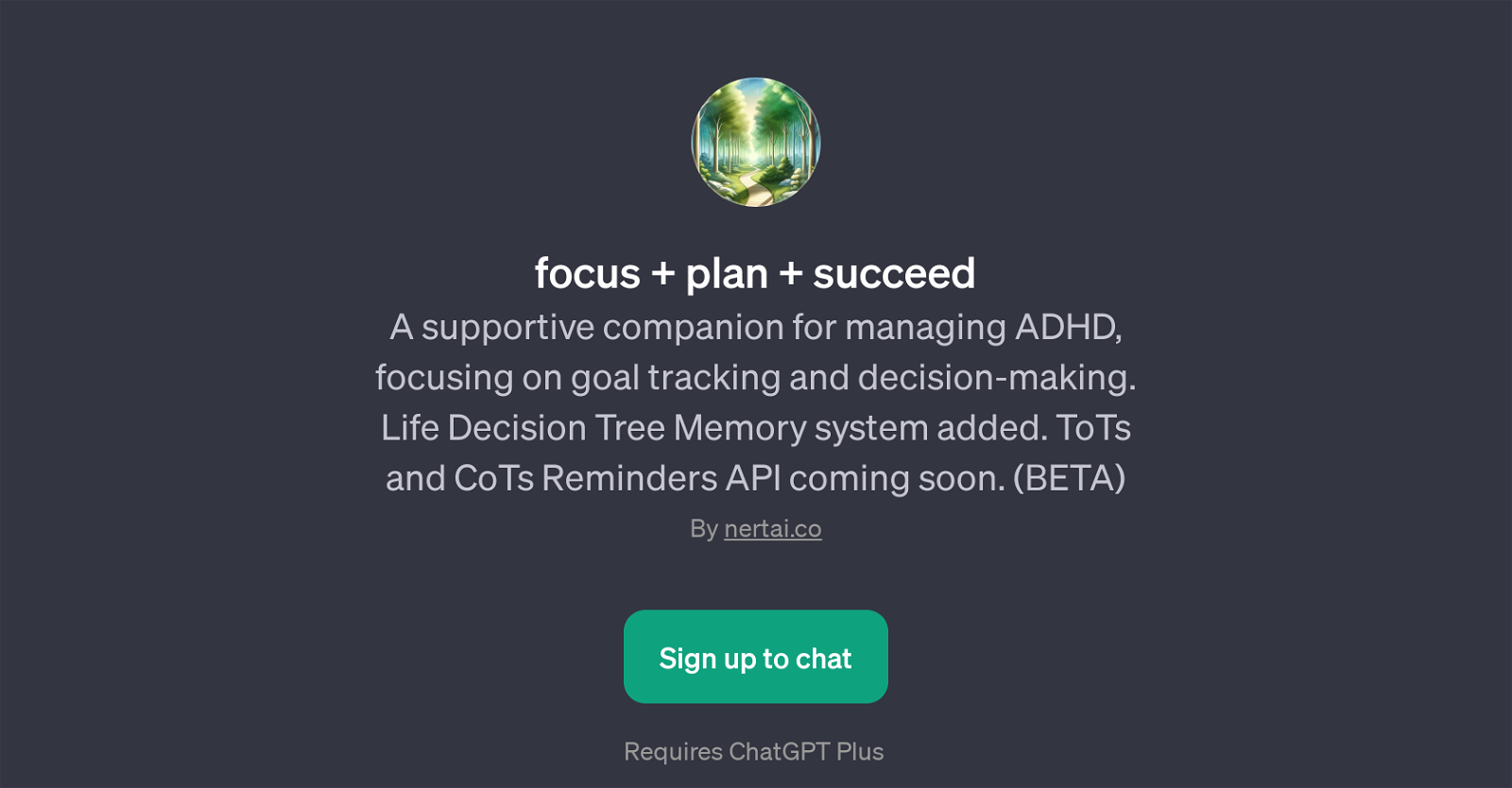 focus + plan + succeed website