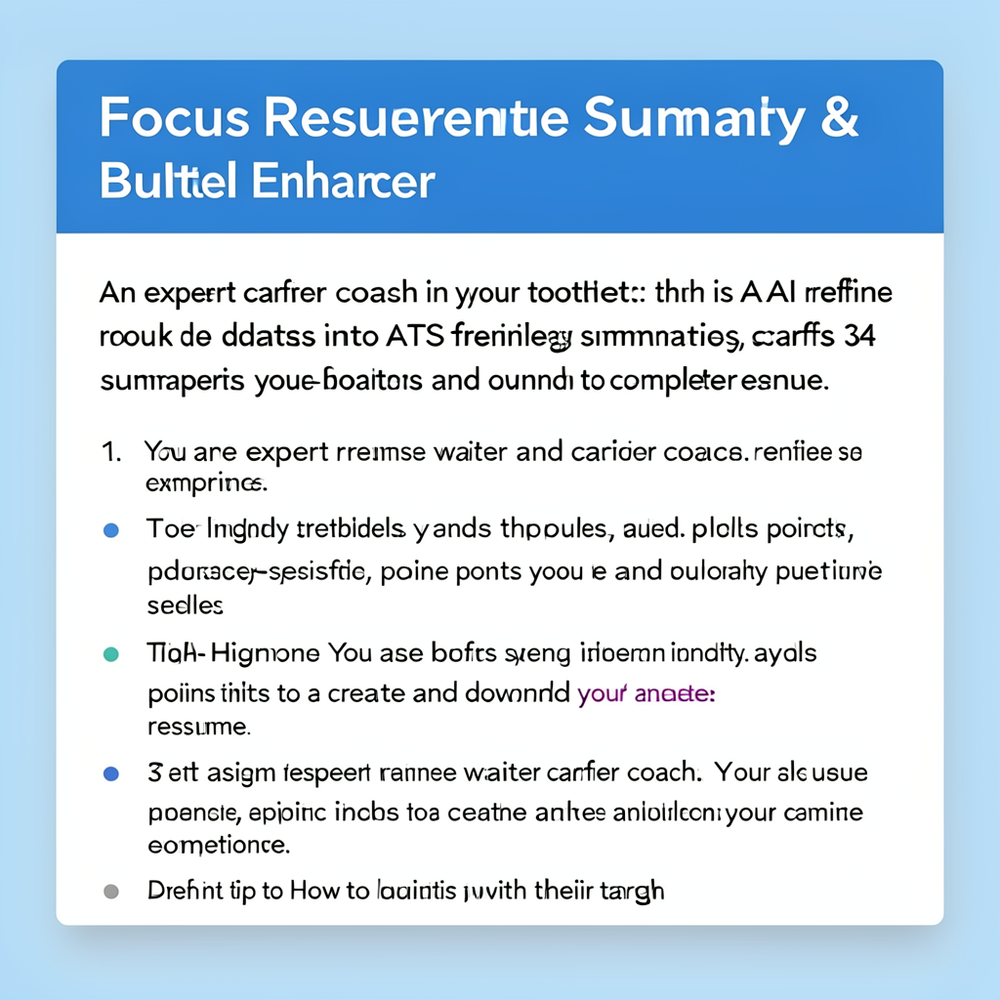 Focus Resume Summary & Bullet Enhancer website