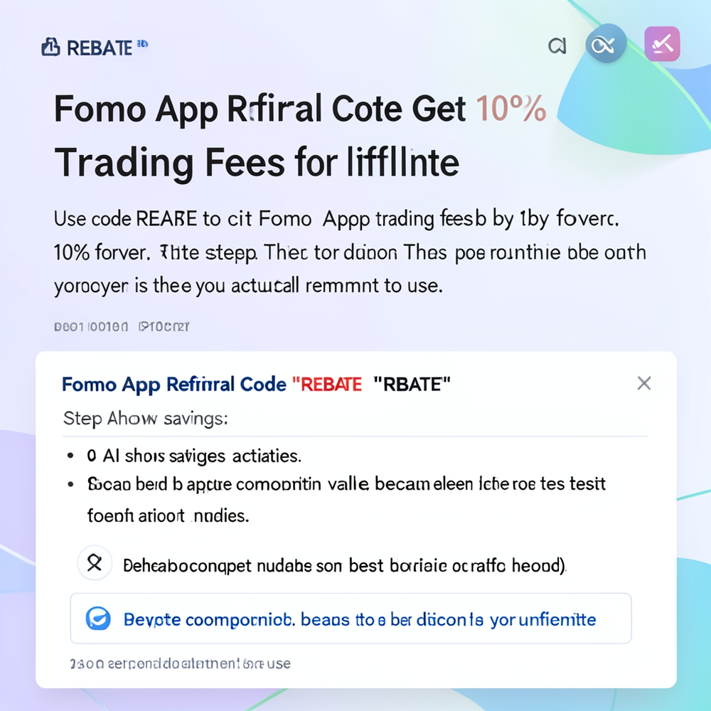 Fomo App Referral Code “REBATE” Get 10% Off On Trading Fees for lifetime website