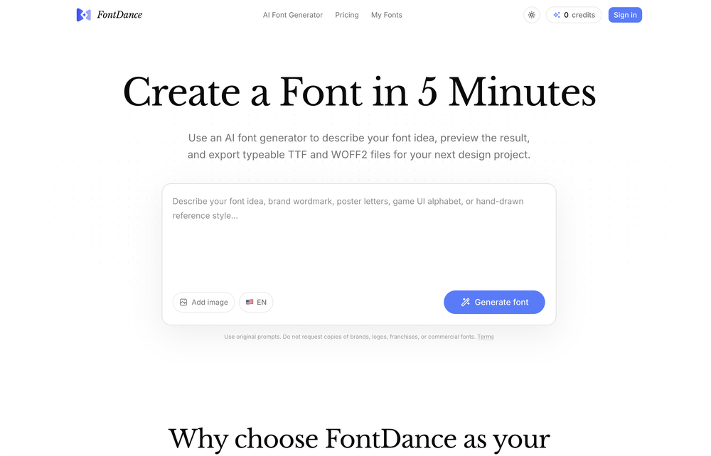FontDance website