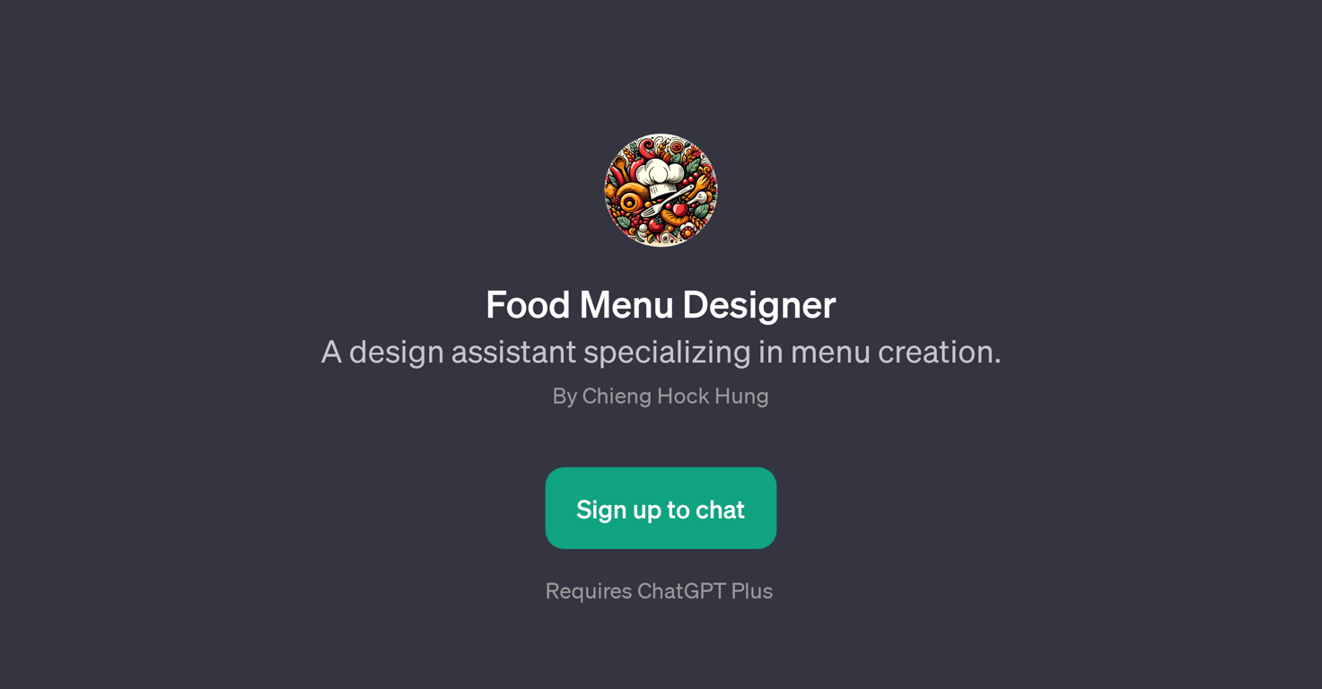 Food Menu Designer website