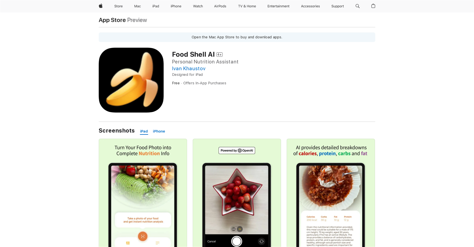 Food Shell AI website