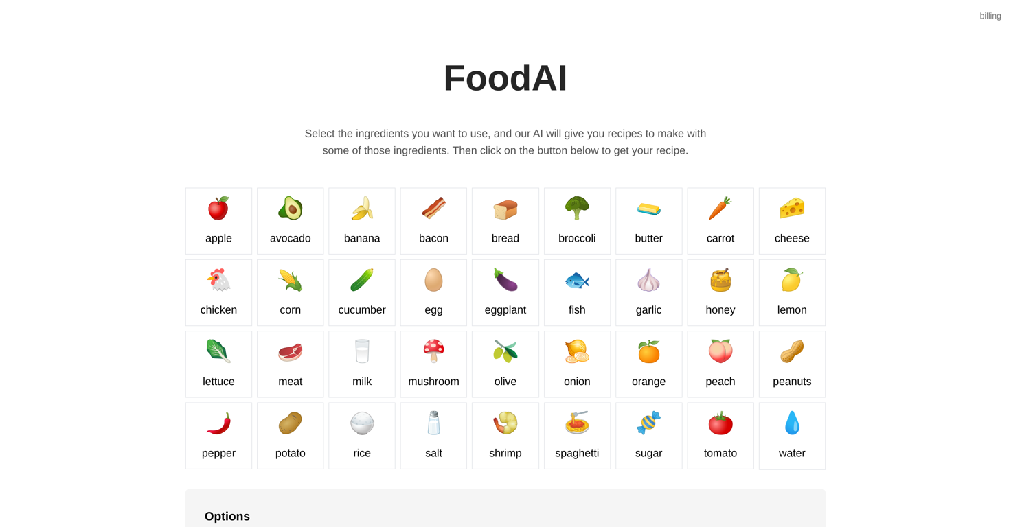 FoodAI.app website