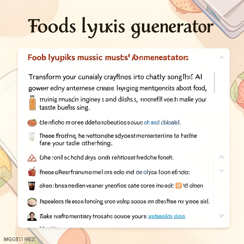 foods lyrics generator website
