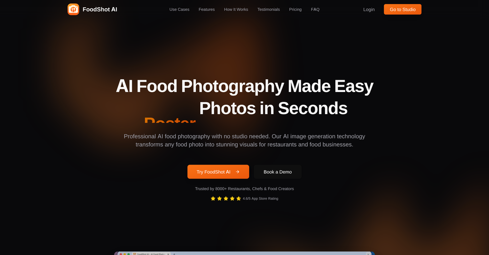 FoodShot AI website
