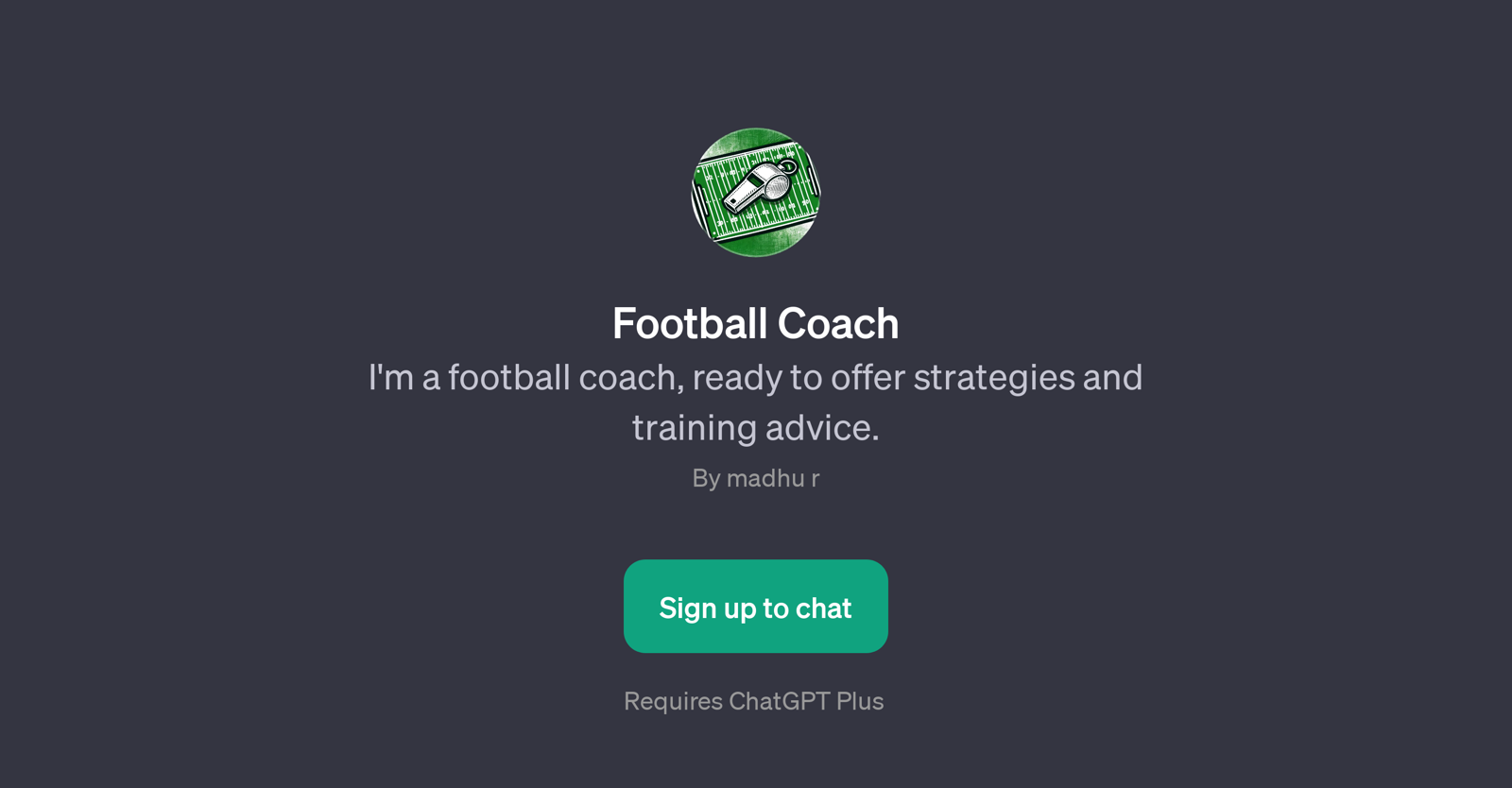 Football Coach website