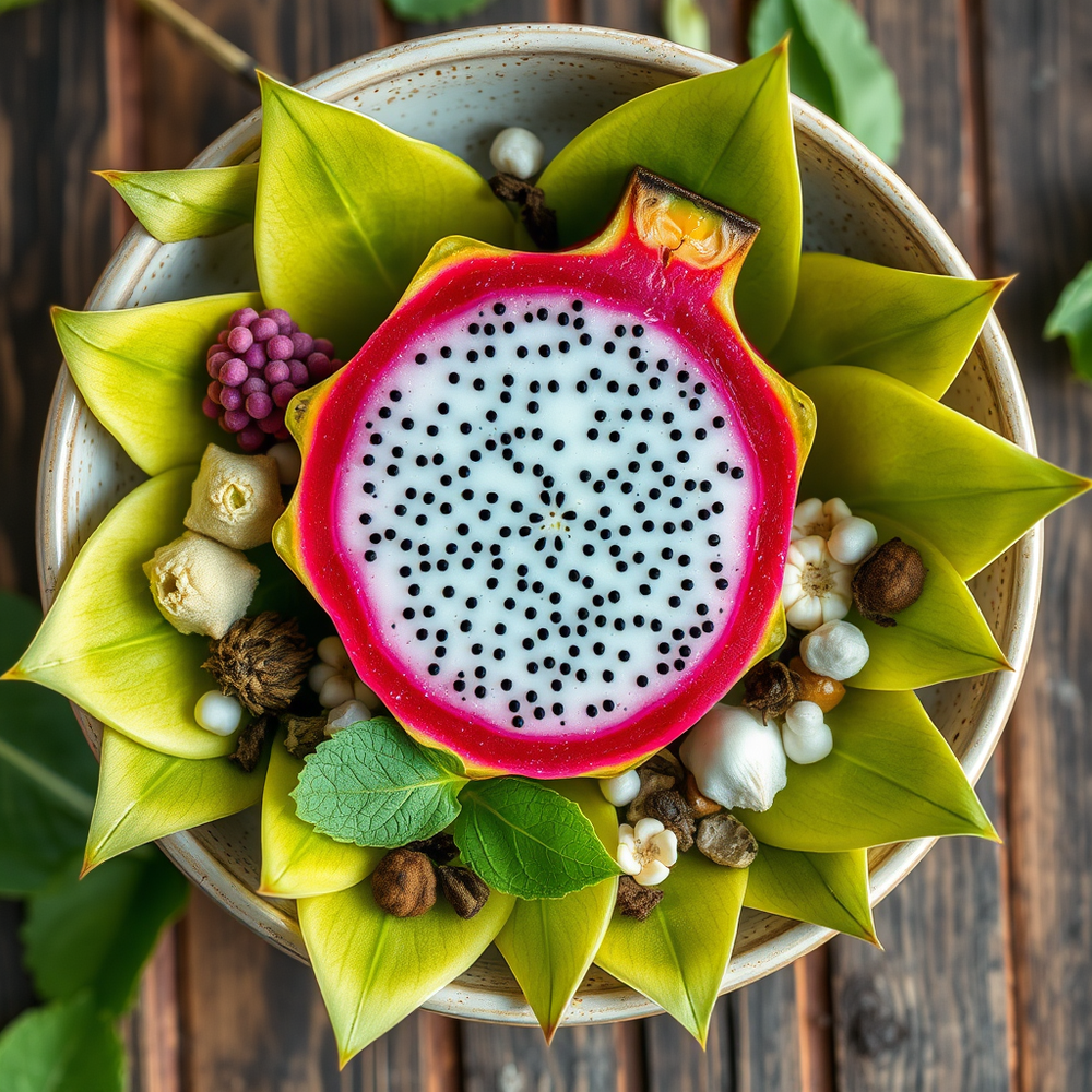 Foraging for spring ingredients for edible Dragon Fruit and designs website