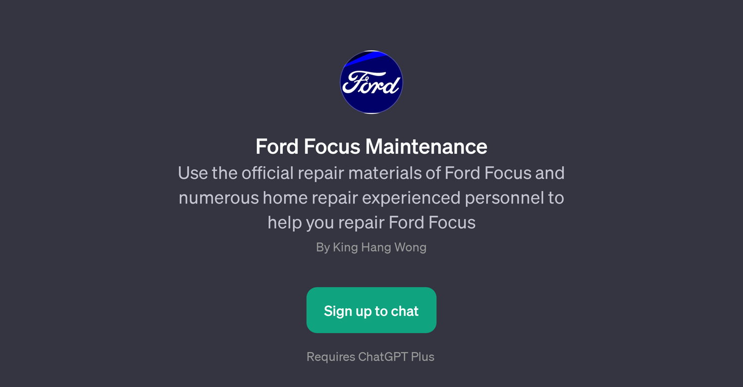 Ford Focus Maintenance GPT website