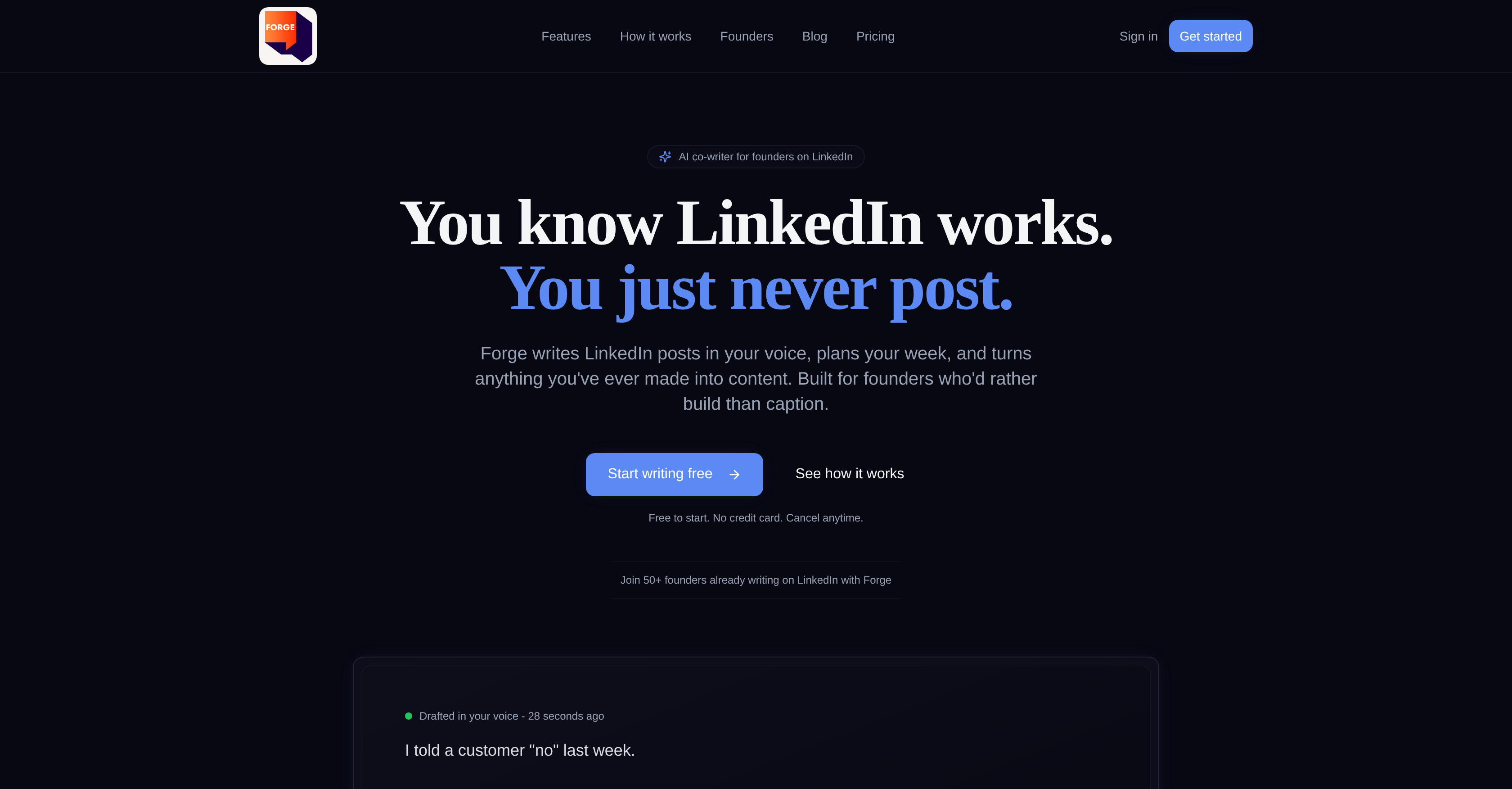 Forge - AI Tool For LinkedIn