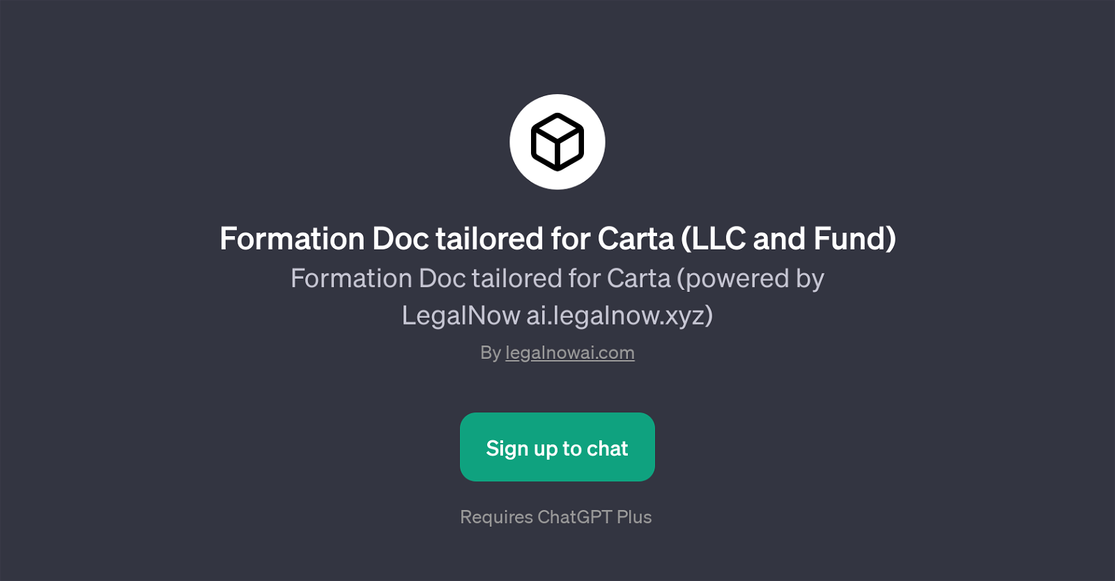 Formation Doc tailored for Carta (LLC and Fund) website