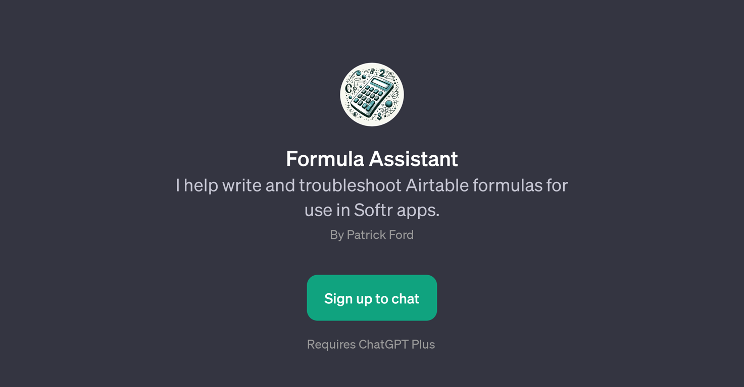 Formula Assistant website