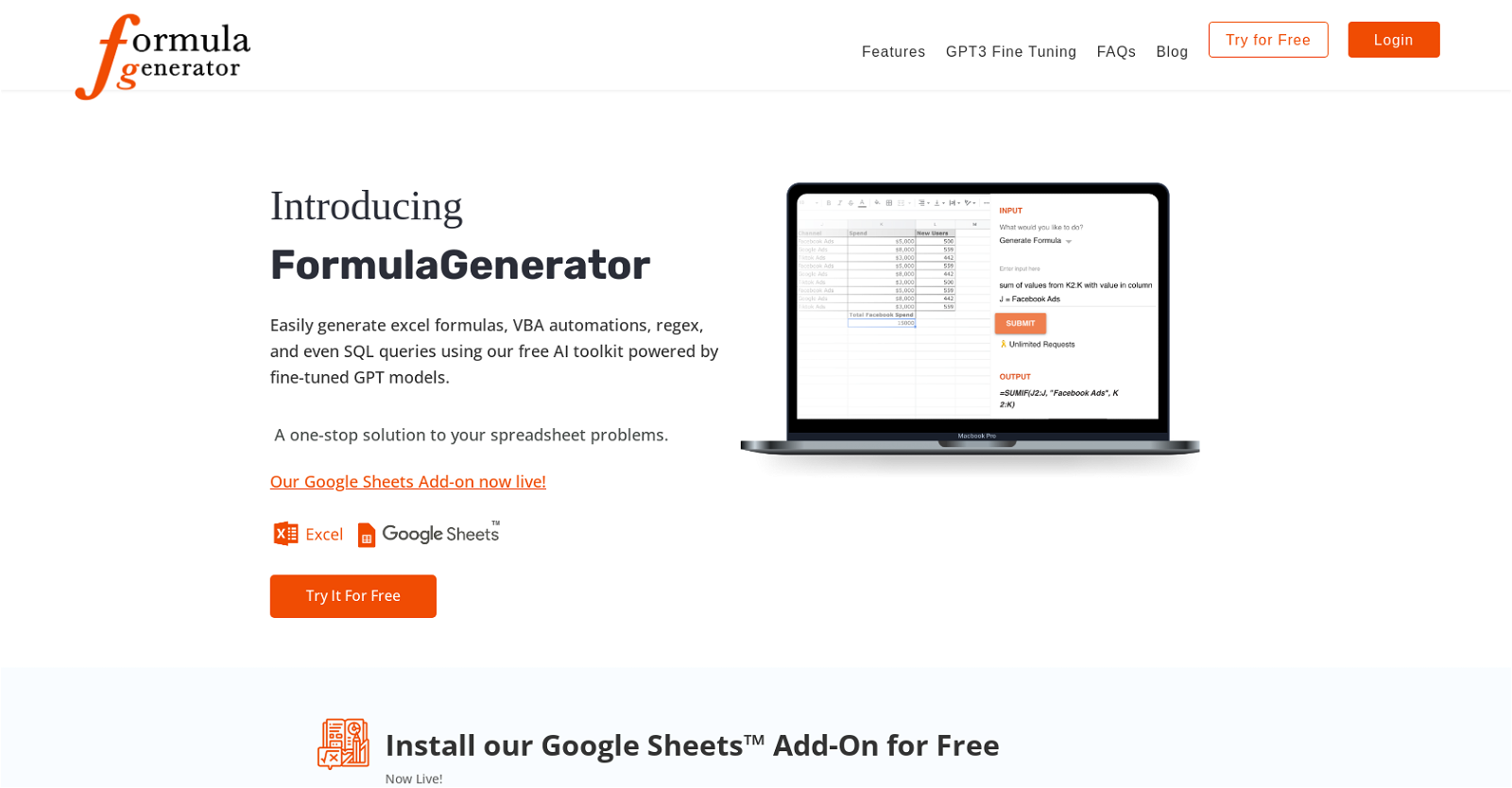 Formula Generator website