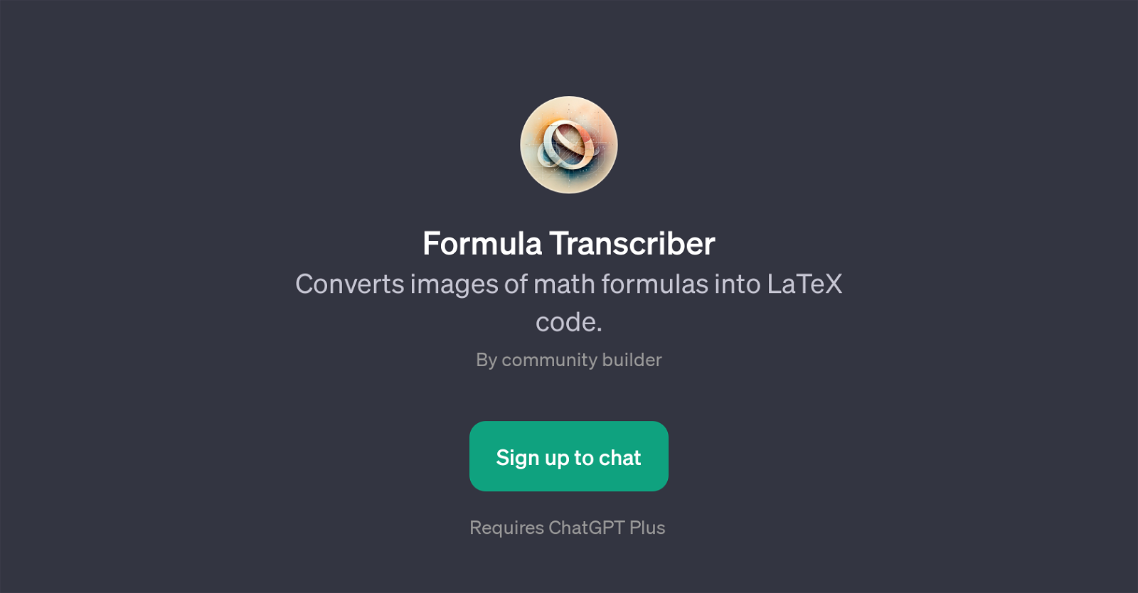 Formula Transcriber website
