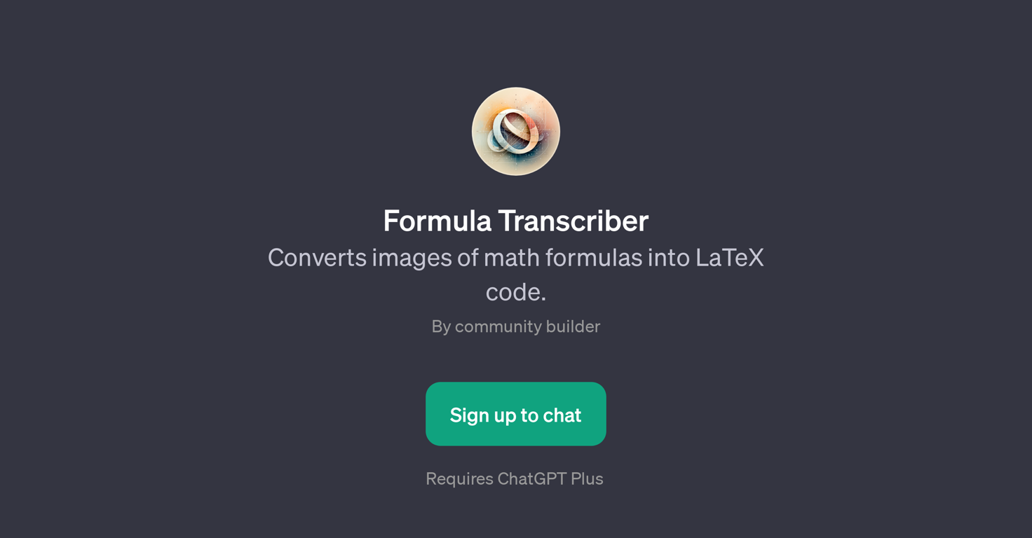 Formula Transcriber website