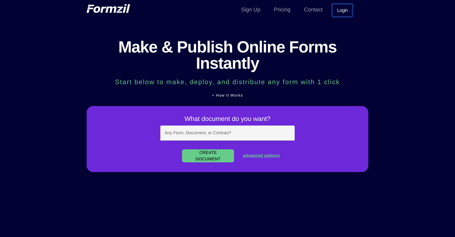 Formzil website