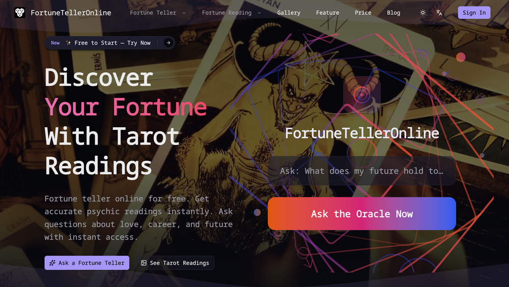 Fortune Teller Online website