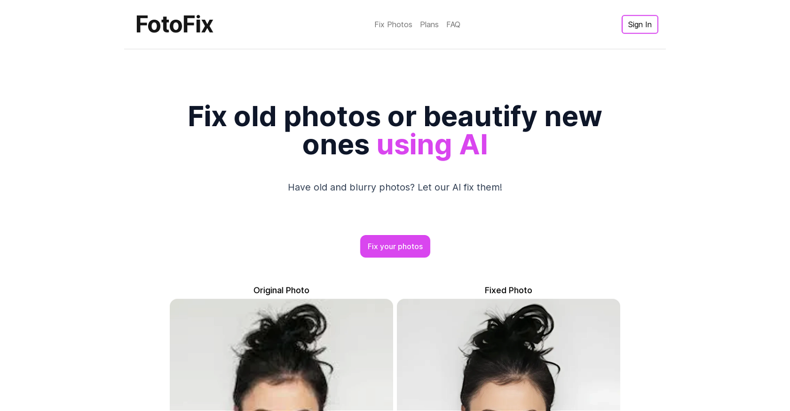 FotoFix website