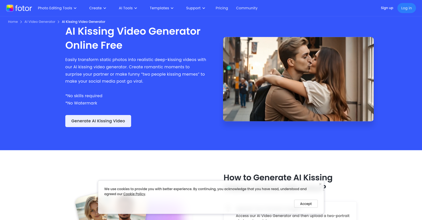 Fotor AI Kiss And 5 Other AI Alternatives For Kissing videos 