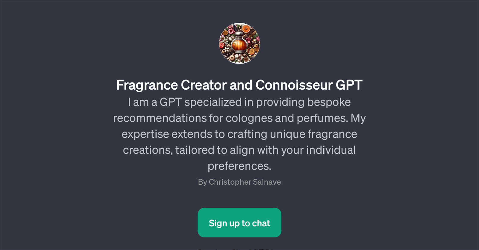 Fragrance Creator and Connoisseur GPT website