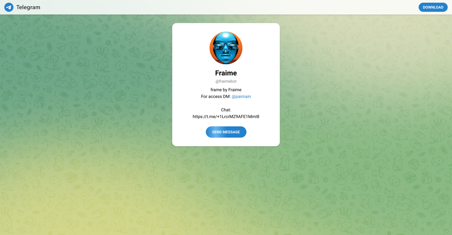 Fraime website