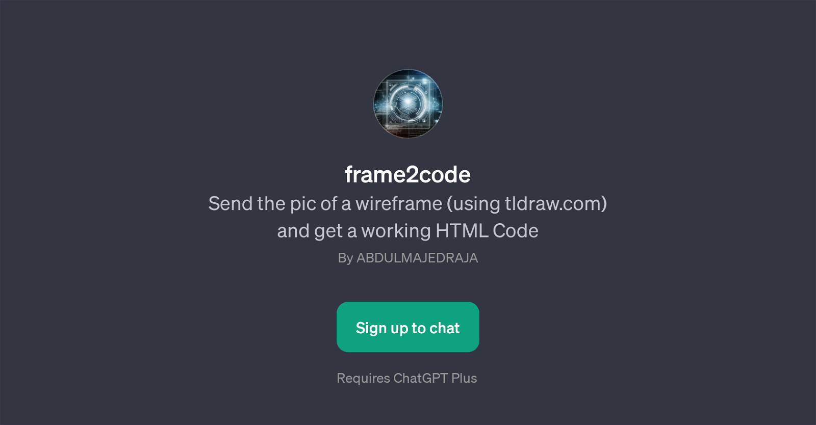 frame2code website