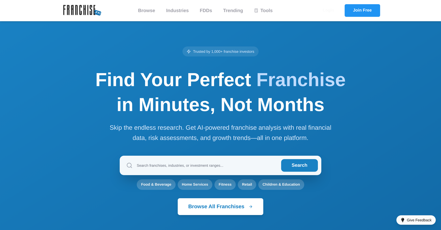 Franchise.fyi website