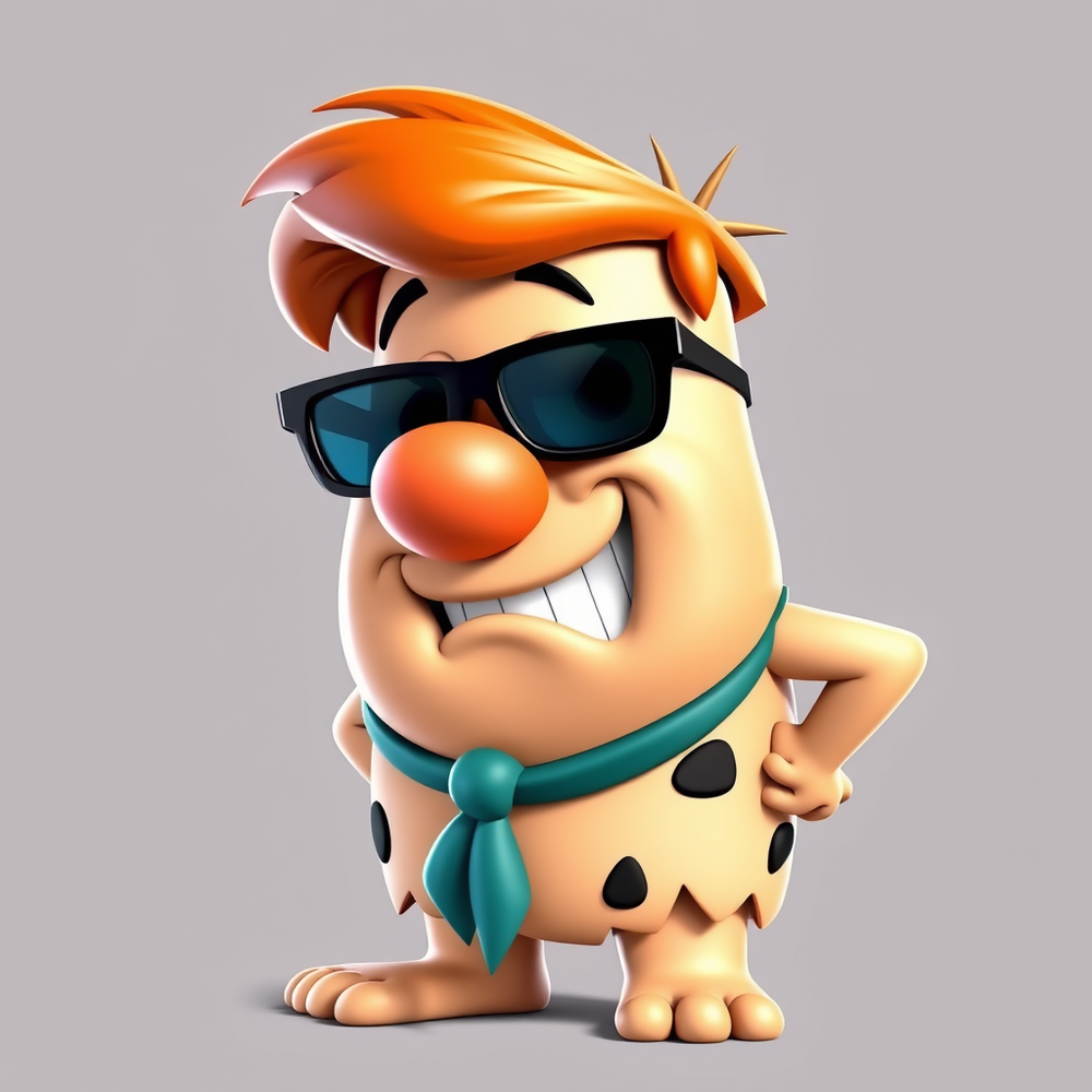CARTOON Fred Flintstone 3D WITH TRANSPARENT BACKGROUND AND SUNGLASSES website