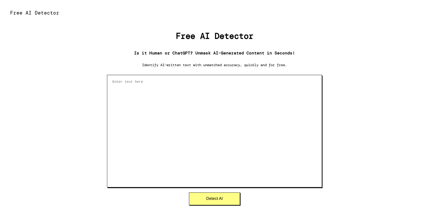 Free AI Detector website